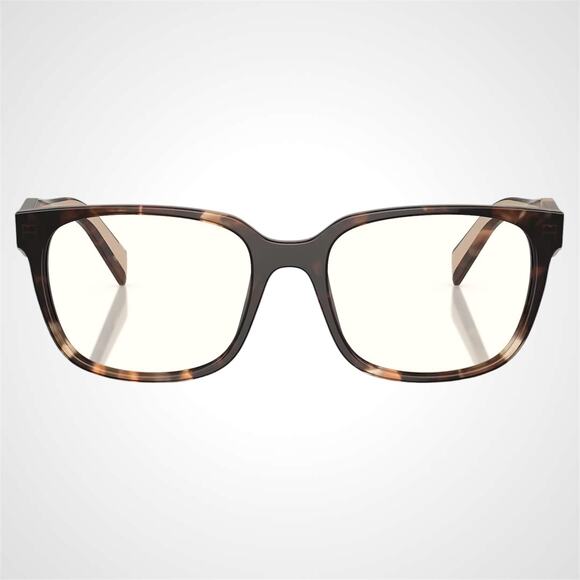 New PRADA Eyeglasses Square Brown Caramel Havana 52-18-140mm